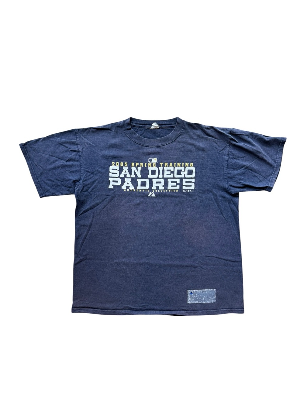 SD Padres Vintage 2005 Spring Training T-Shirt Thrashed Navy Blue XL